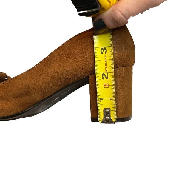 Chinese Laundry Anete Fringe Suede Block Heel Pumps sz 6.5 womens Oxford loafer - Picture 10 of 11